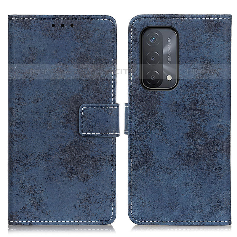 Coque Portefeuille Livre Cuir Etui Clapet D05Y pour OnePlus Nord N200 5G Bleu Plus