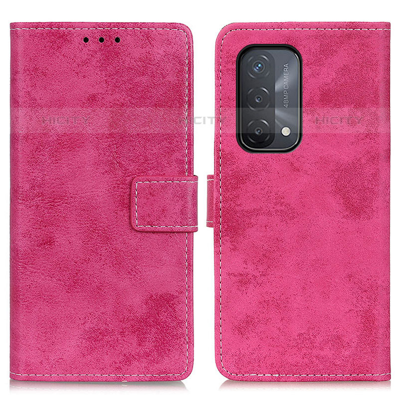 Coque Portefeuille Livre Cuir Etui Clapet D05Y pour OnePlus Nord N200 5G Rose Rouge Plus