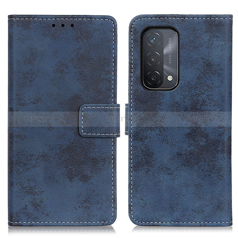 Coque Portefeuille Livre Cuir Etui Clapet D05Y pour Oppo A54 5G Bleu Plus