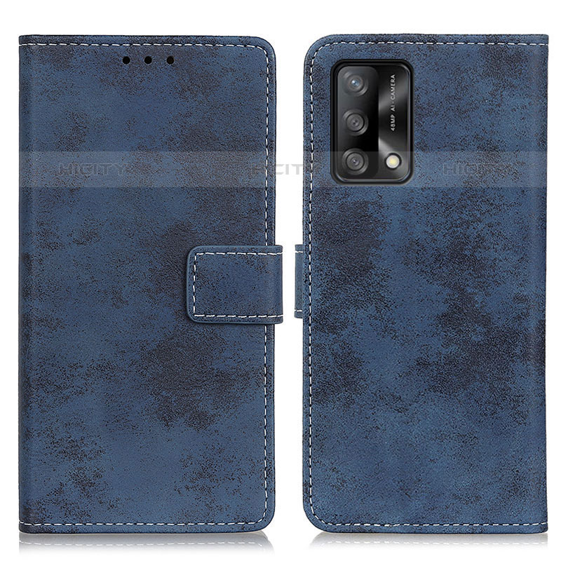 Coque Portefeuille Livre Cuir Etui Clapet D05Y pour Oppo A74 4G Bleu Plus