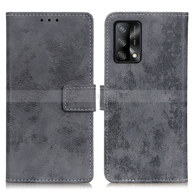 Coque Portefeuille Livre Cuir Etui Clapet D05Y pour Oppo A95 4G Gris Plus