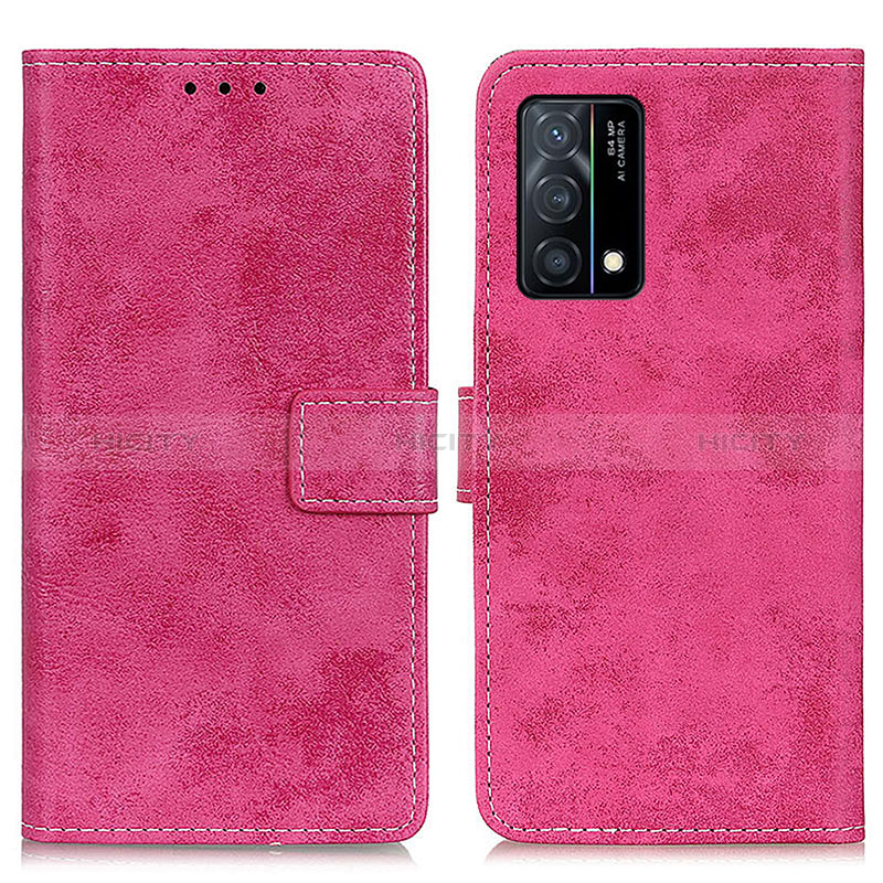 Coque Portefeuille Livre Cuir Etui Clapet D05Y pour Oppo K9 5G Rose Rouge Plus