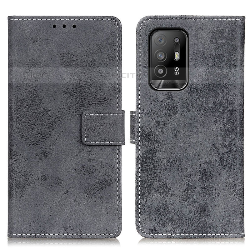 Coque Portefeuille Livre Cuir Etui Clapet D05Y pour Oppo Reno5 Z 5G Gris Plus