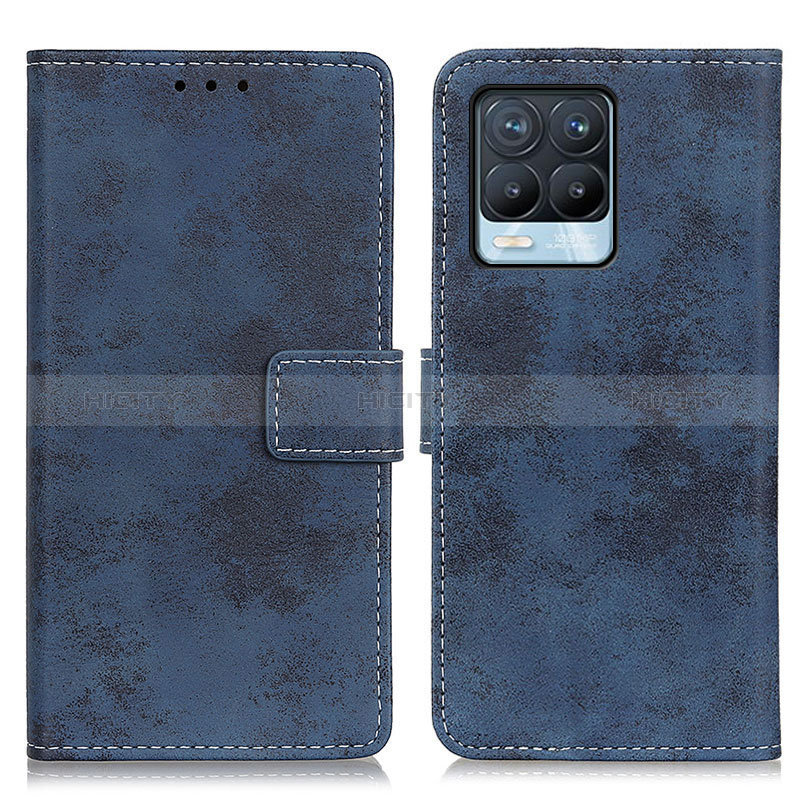 Coque Portefeuille Livre Cuir Etui Clapet D05Y pour Realme 8 4G Bleu Plus