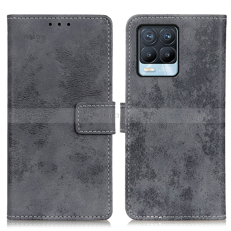 Coque Portefeuille Livre Cuir Etui Clapet D05Y pour Realme 8 4G Gris Plus