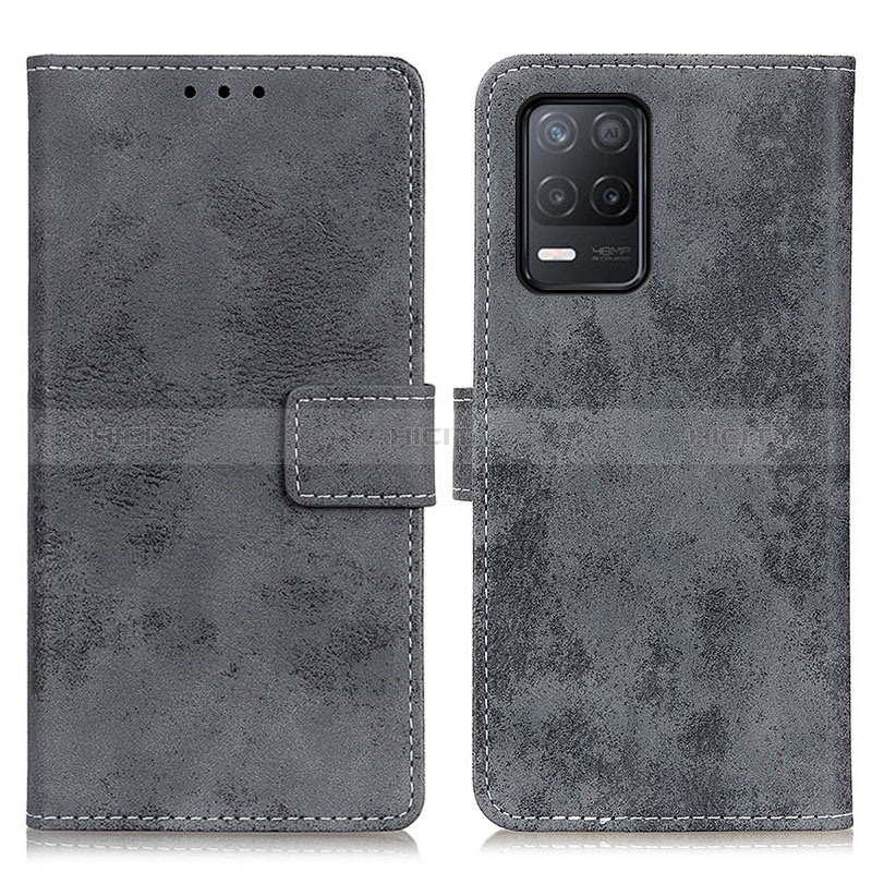 Coque Portefeuille Livre Cuir Etui Clapet D05Y pour Realme 8s 5G Gris Plus