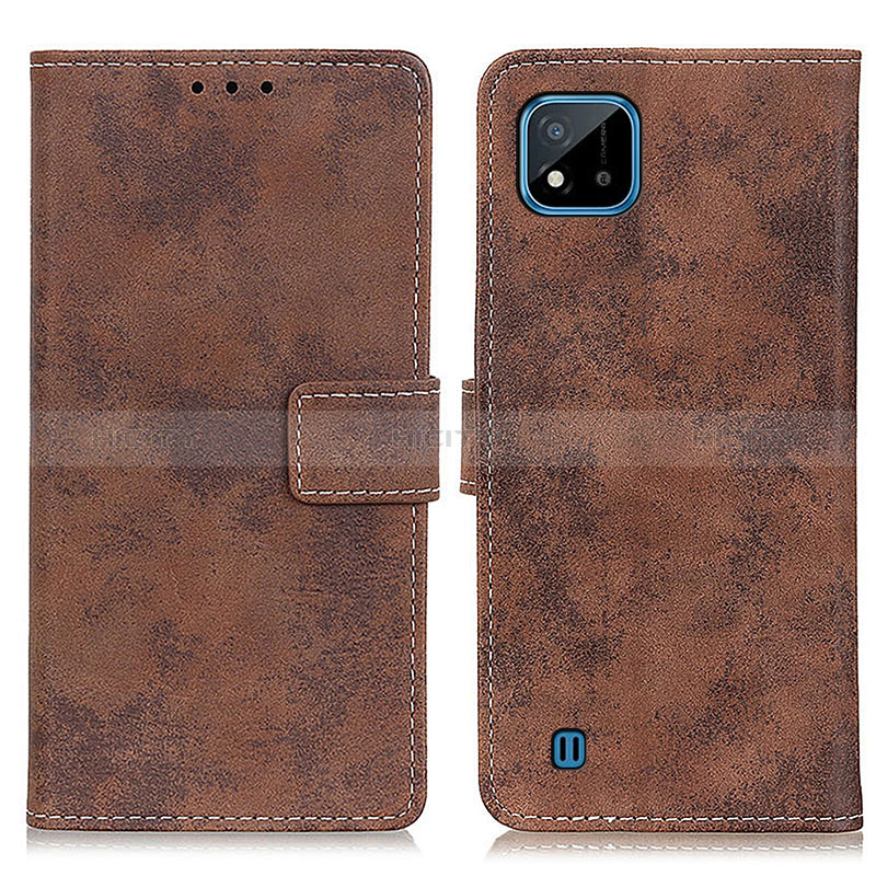 Coque Portefeuille Livre Cuir Etui Clapet D05Y pour Realme C11 (2021) Marron Plus