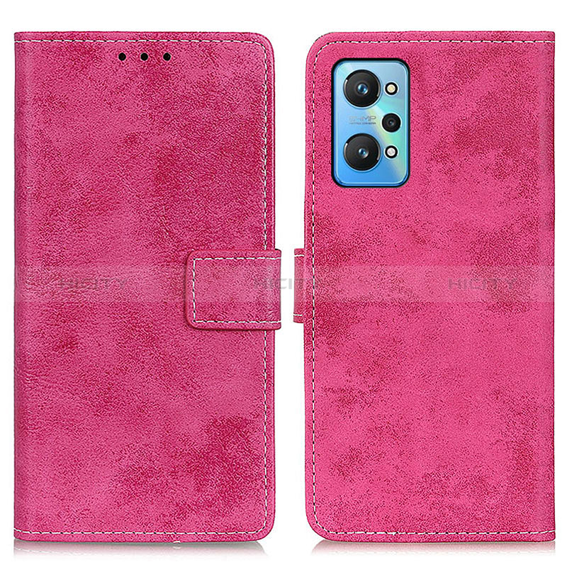 Coque Portefeuille Livre Cuir Etui Clapet D05Y pour Realme GT Neo 3T 5G Rose Rouge Plus