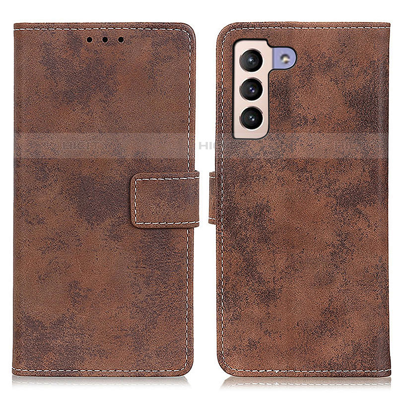 Coque Portefeuille Livre Cuir Etui Clapet D05Y pour Samsung Galaxy S21 5G Marron Plus