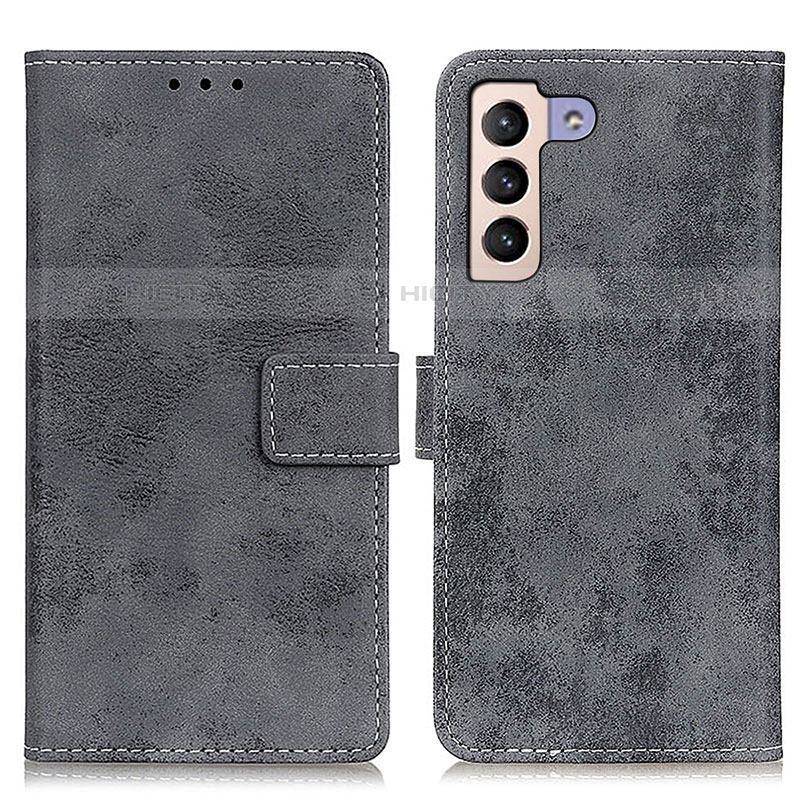 Coque Portefeuille Livre Cuir Etui Clapet D05Y pour Samsung Galaxy S21 Plus 5G Gris Plus