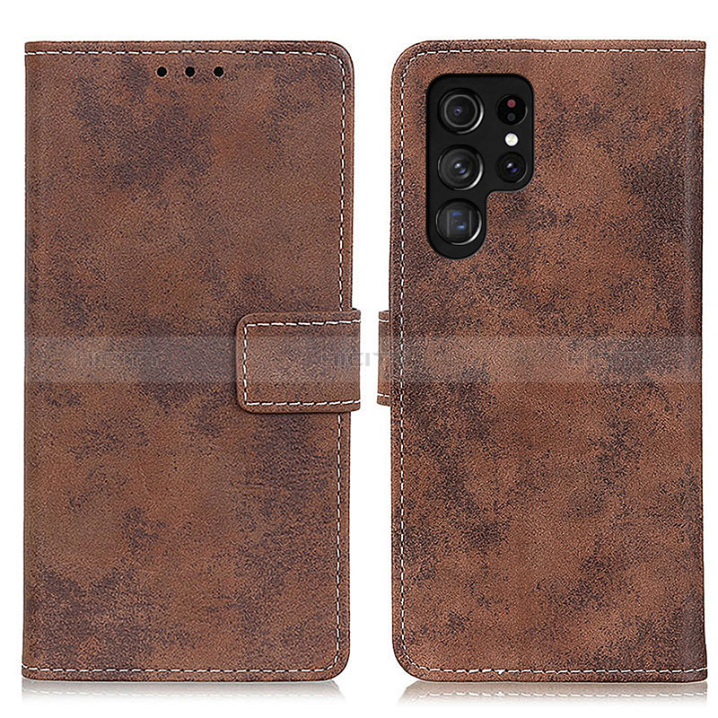 Coque Portefeuille Livre Cuir Etui Clapet D05Y pour Samsung Galaxy S24 Ultra 5G Marron Plus