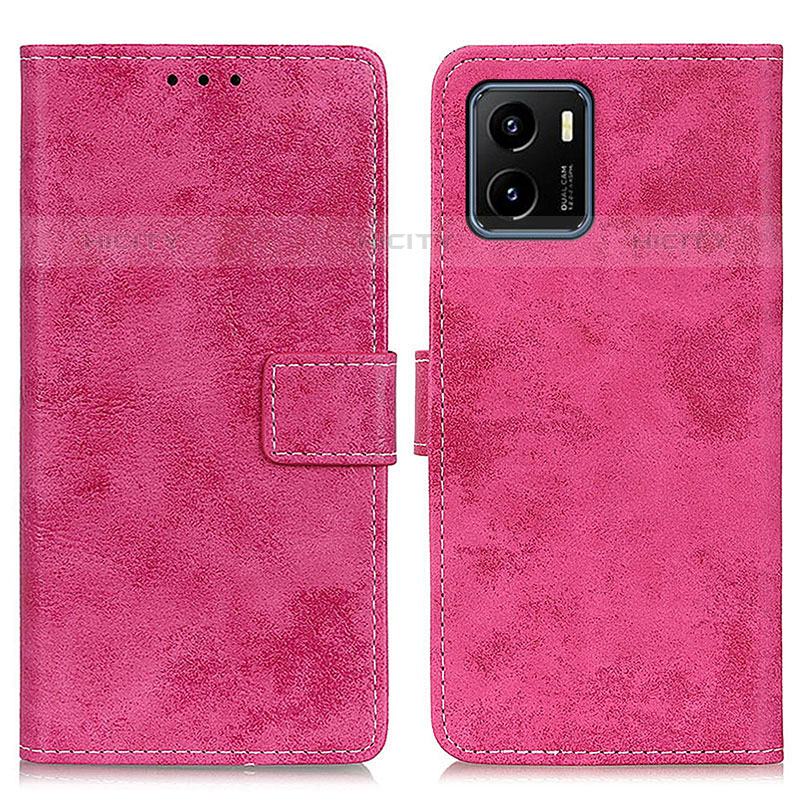 Coque Portefeuille Livre Cuir Etui Clapet D05Y pour Vivo iQOO U5x Rose Rouge Plus