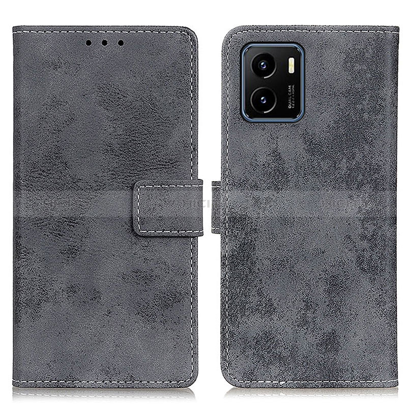 Coque Portefeuille Livre Cuir Etui Clapet D05Y pour Vivo Y01 Gris Plus