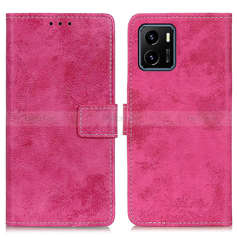 Coque Portefeuille Livre Cuir Etui Clapet D05Y pour Vivo Y01A Rose Rouge Plus