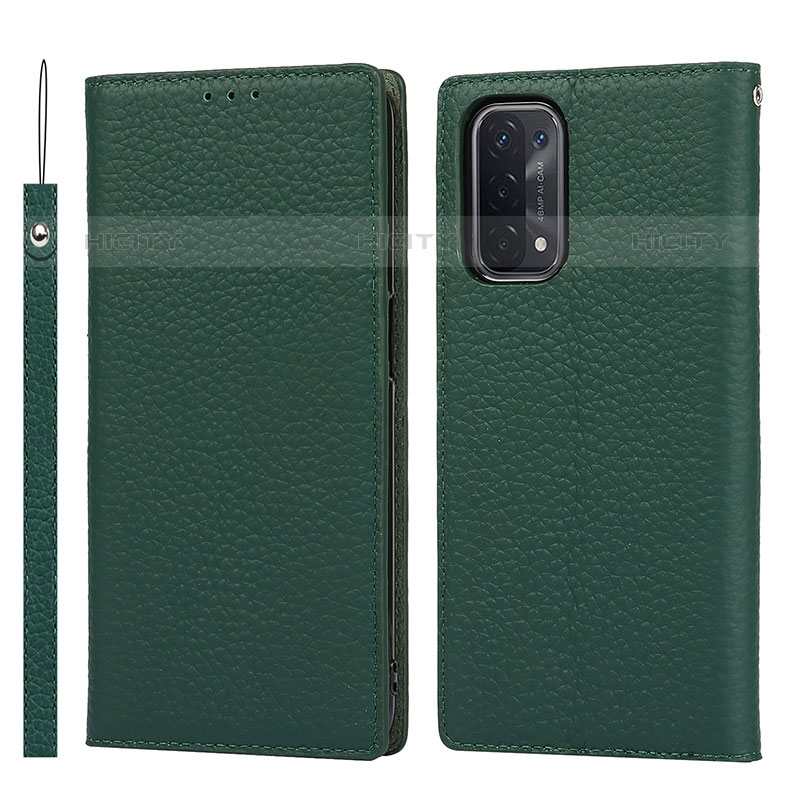 Coque Portefeuille Livre Cuir Etui Clapet D06T pour OnePlus Nord N200 5G Vert Plus