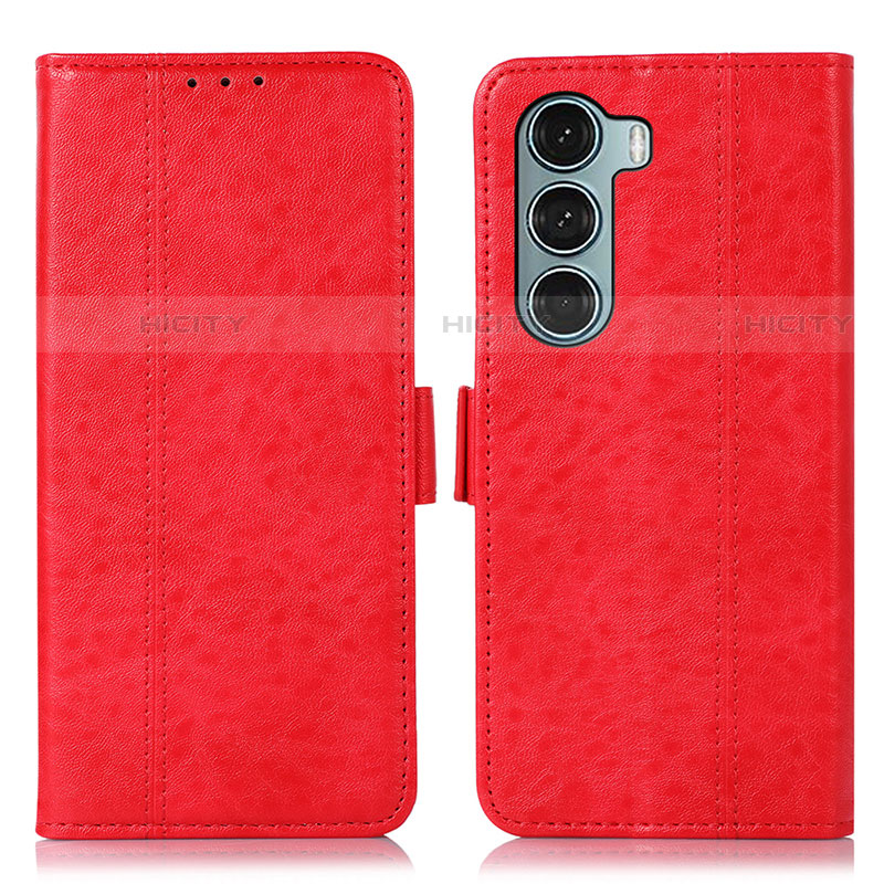 Coque Portefeuille Livre Cuir Etui Clapet D06Y pour Motorola Moto G200 5G Rouge Plus