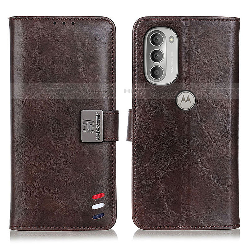 Coque Portefeuille Livre Cuir Etui Clapet D06Y pour Motorola Moto G51 5G Marron Plus