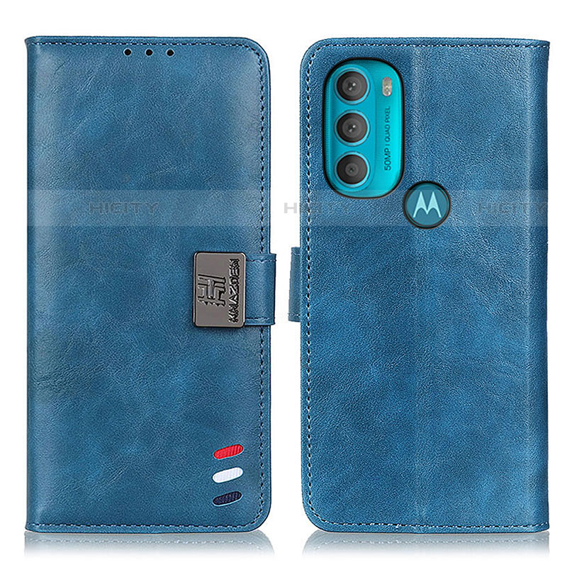 Coque Portefeuille Livre Cuir Etui Clapet D06Y pour Motorola Moto G71 5G Bleu Plus