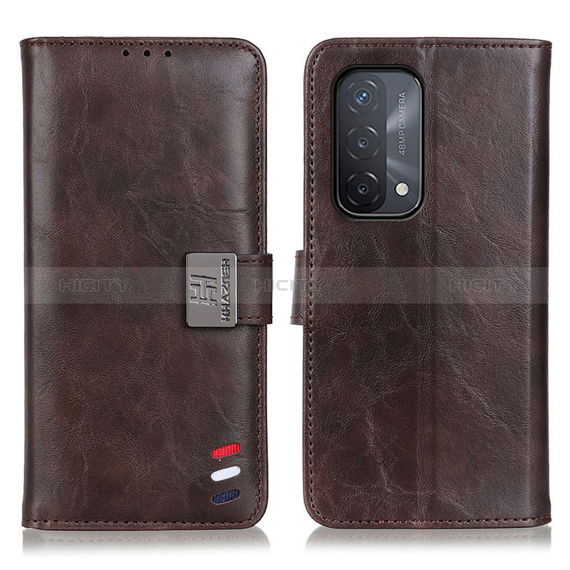 Coque Portefeuille Livre Cuir Etui Clapet D06Y pour Oppo A54 5G Marron Plus