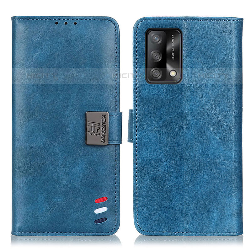 Coque Portefeuille Livre Cuir Etui Clapet D06Y pour Oppo A74 4G Bleu Plus