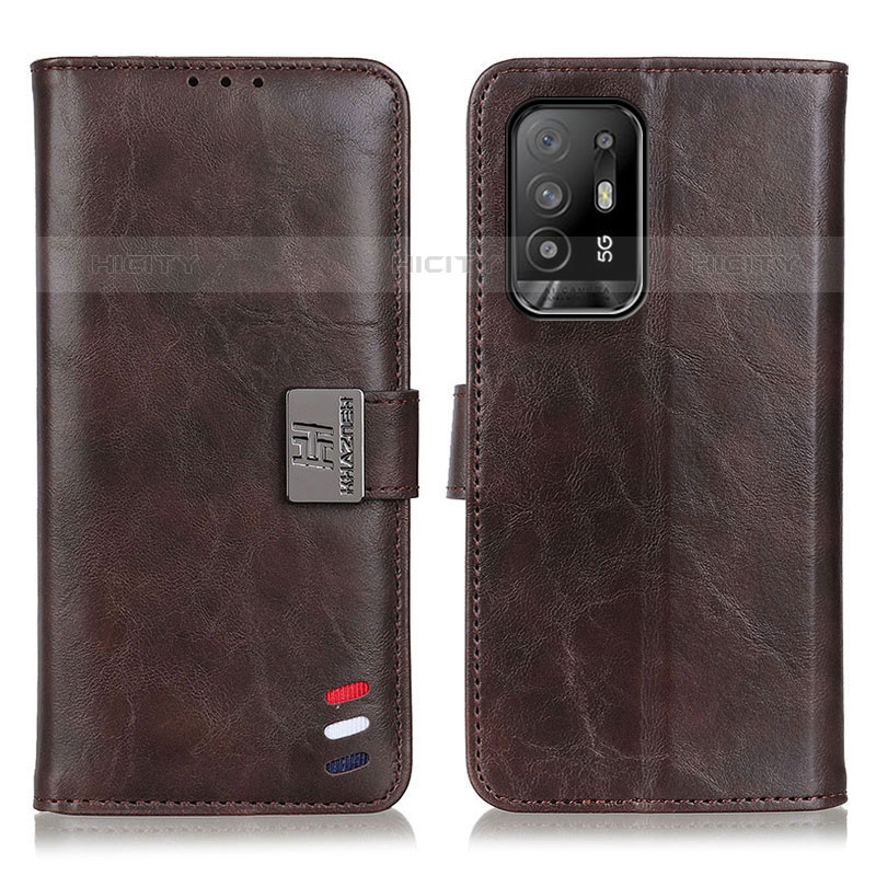 Coque Portefeuille Livre Cuir Etui Clapet D06Y pour Oppo F19 Pro+ Plus 5G Marron Plus