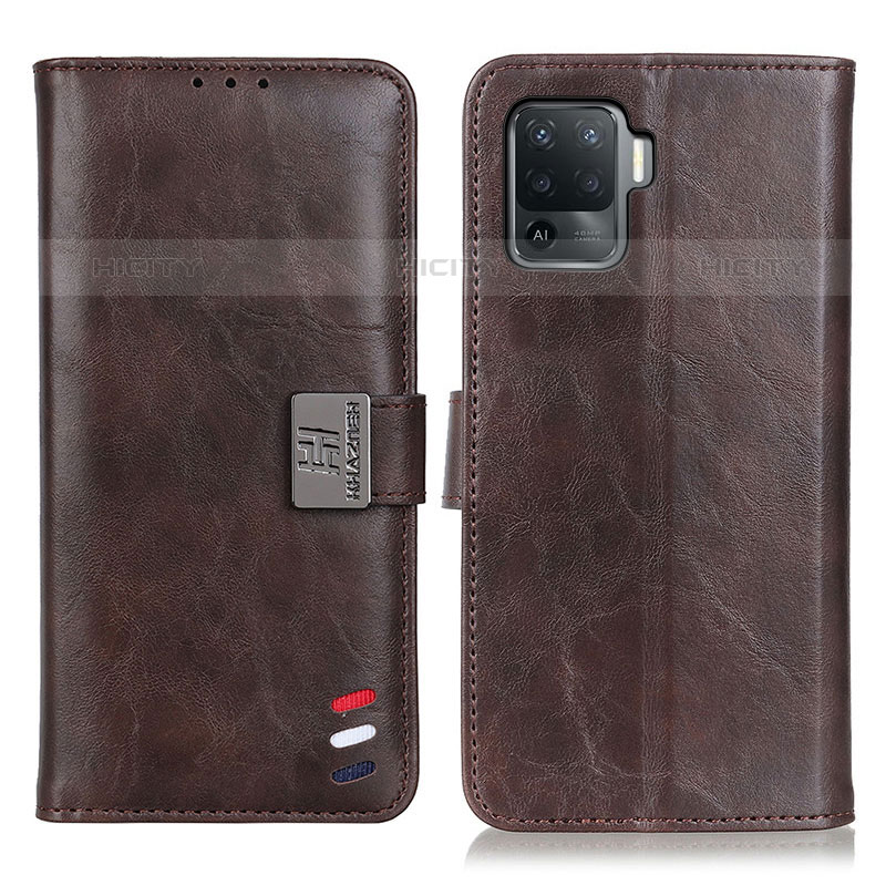 Coque Portefeuille Livre Cuir Etui Clapet D06Y pour Oppo Reno5 F Marron Plus