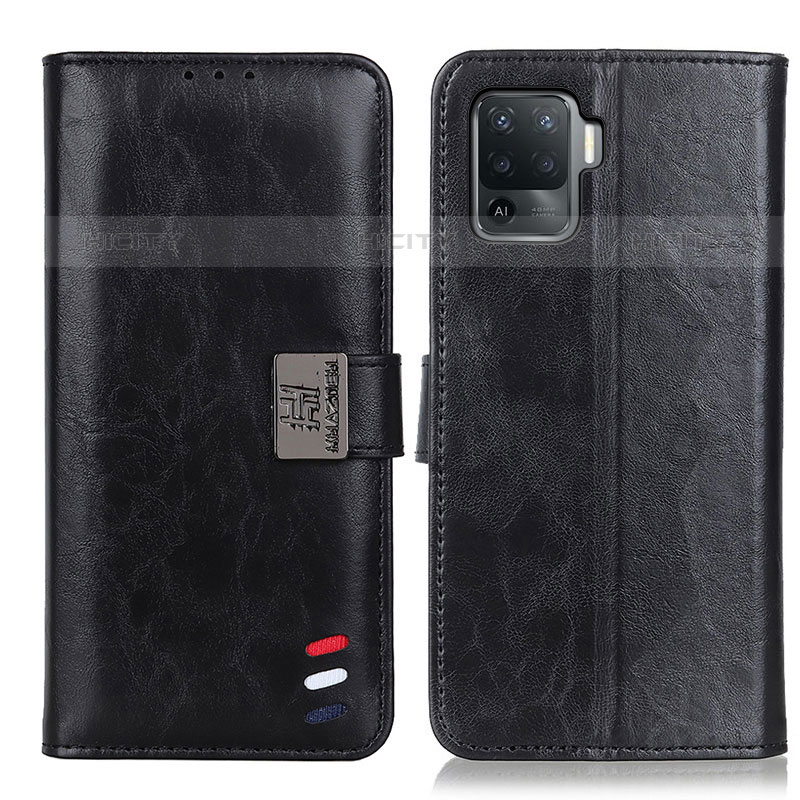 Coque Portefeuille Livre Cuir Etui Clapet D06Y pour Oppo Reno5 F Noir Plus