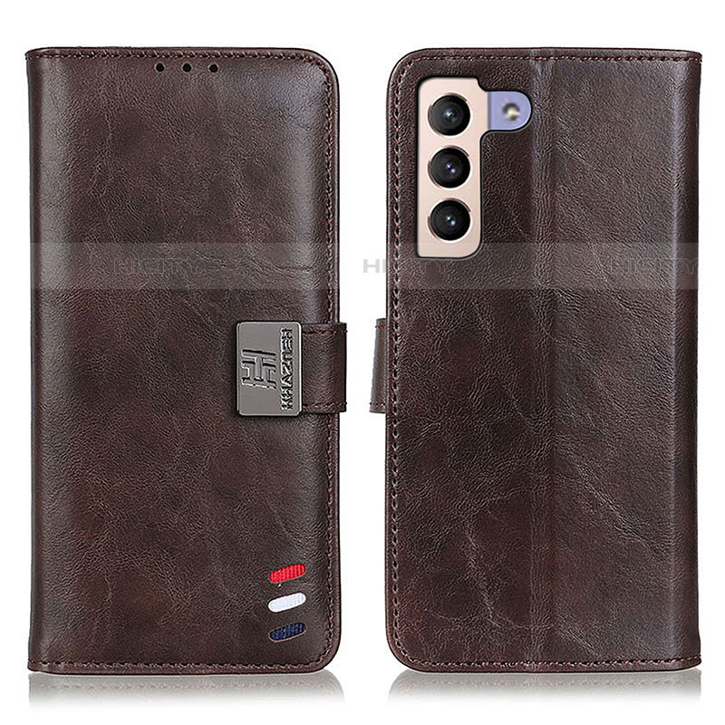 Coque Portefeuille Livre Cuir Etui Clapet D06Y pour Samsung Galaxy S21 5G Marron Plus