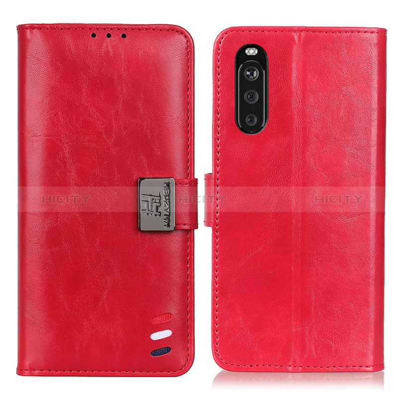 Coque Portefeuille Livre Cuir Etui Clapet D06Y pour Sony Xperia 10 III Rouge Plus