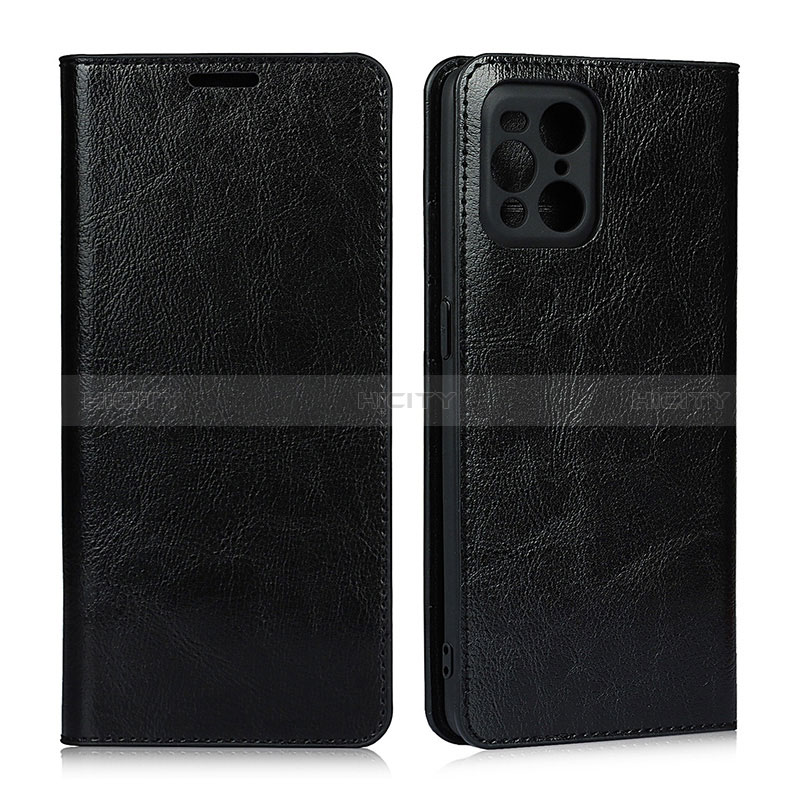 Coque Portefeuille Livre Cuir Etui Clapet D07T pour Oppo Find X3 5G Noir Plus