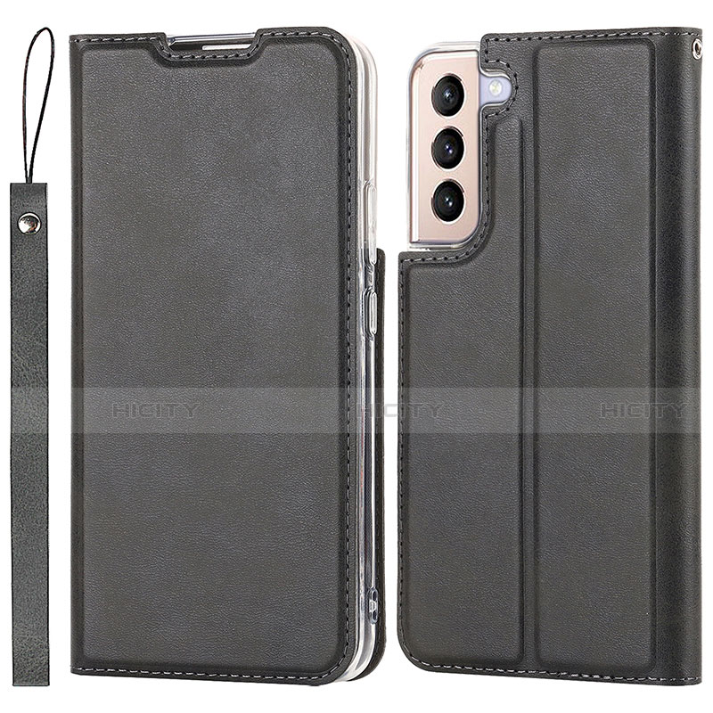 Coque Portefeuille Livre Cuir Etui Clapet D07T pour Samsung Galaxy S21 5G Noir Plus