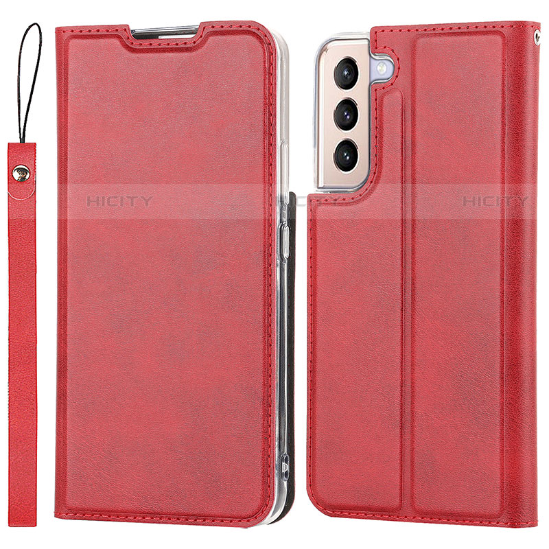 Coque Portefeuille Livre Cuir Etui Clapet D07T pour Samsung Galaxy S21 Plus 5G Rouge Plus