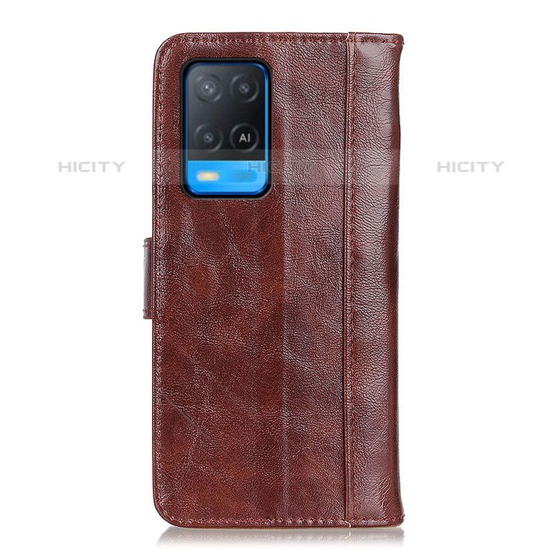 Coque Portefeuille Livre Cuir Etui Clapet D07Y pour Oppo A54 4G Marron Plus