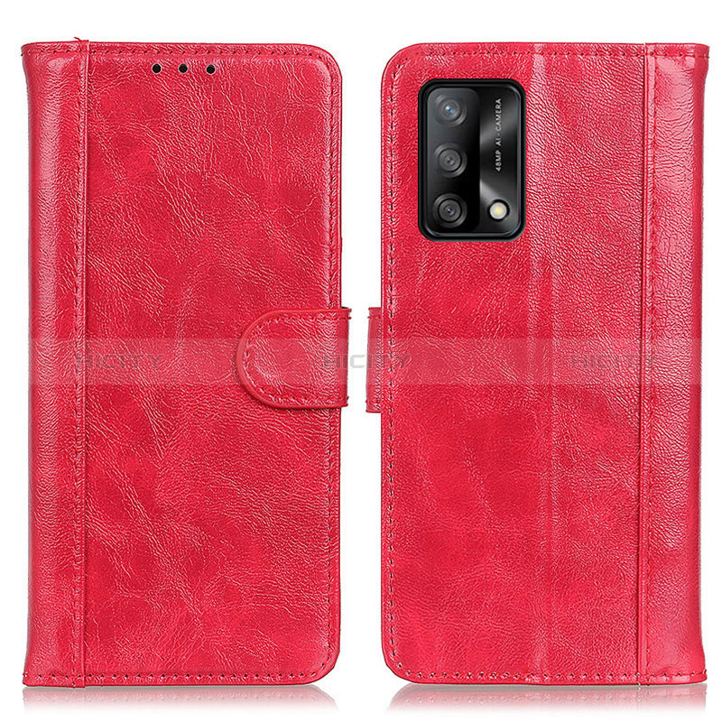 Coque Portefeuille Livre Cuir Etui Clapet D07Y pour Oppo F19s Rouge Plus