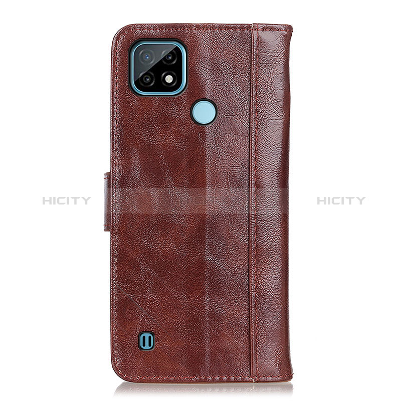 Coque Portefeuille Livre Cuir Etui Clapet D07Y pour Realme C21 Marron Plus