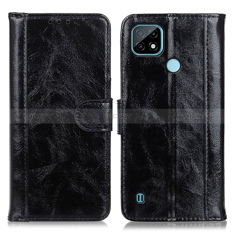 Coque Portefeuille Livre Cuir Etui Clapet D07Y pour Realme C21 Noir Plus