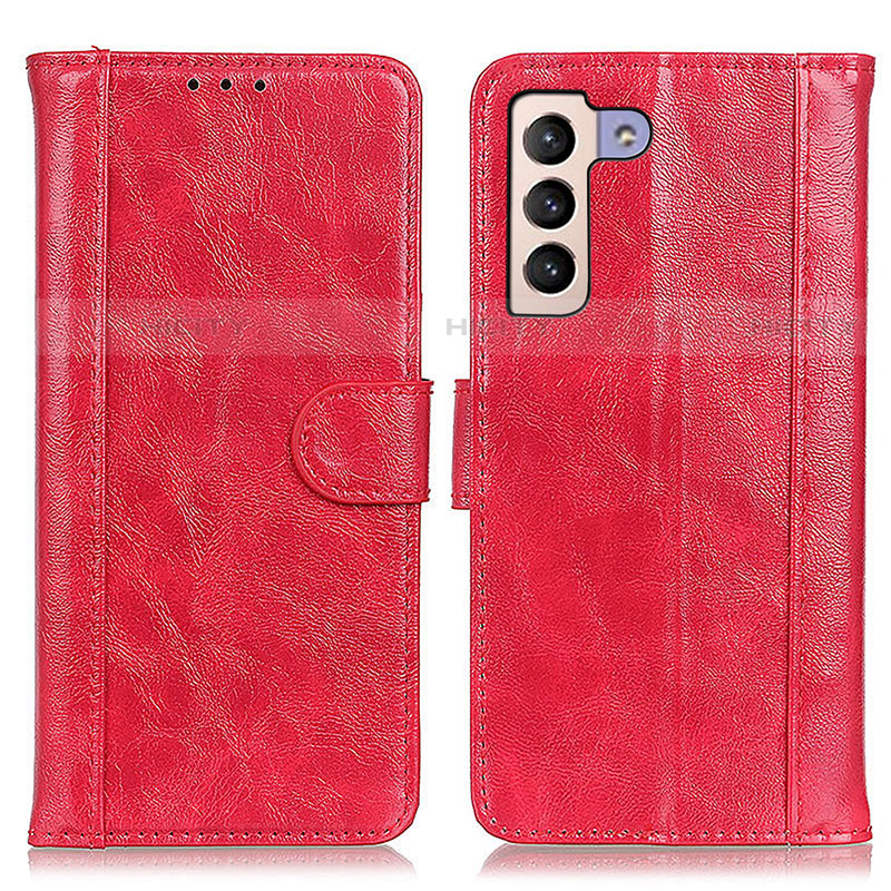 Coque Portefeuille Livre Cuir Etui Clapet D07Y pour Samsung Galaxy S21 5G Rouge Plus