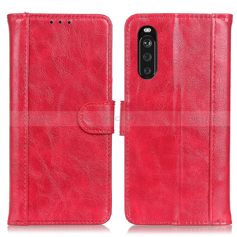 Coque Portefeuille Livre Cuir Etui Clapet D07Y pour Sony Xperia 10 III Lite Rouge Plus