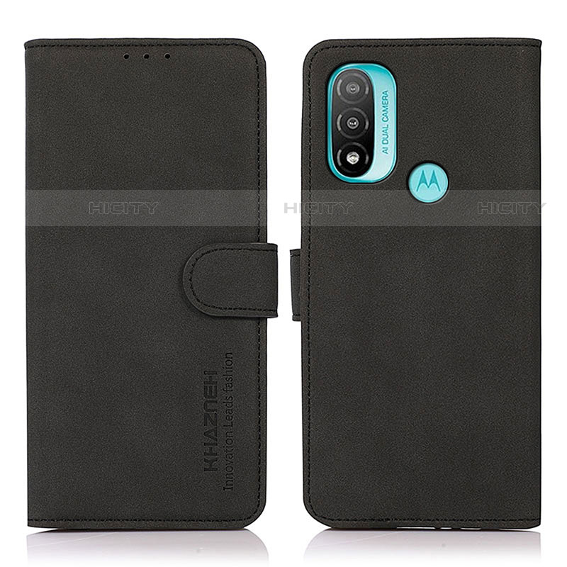 Coque Portefeuille Livre Cuir Etui Clapet D08Y pour Motorola Moto E20 Noir Plus