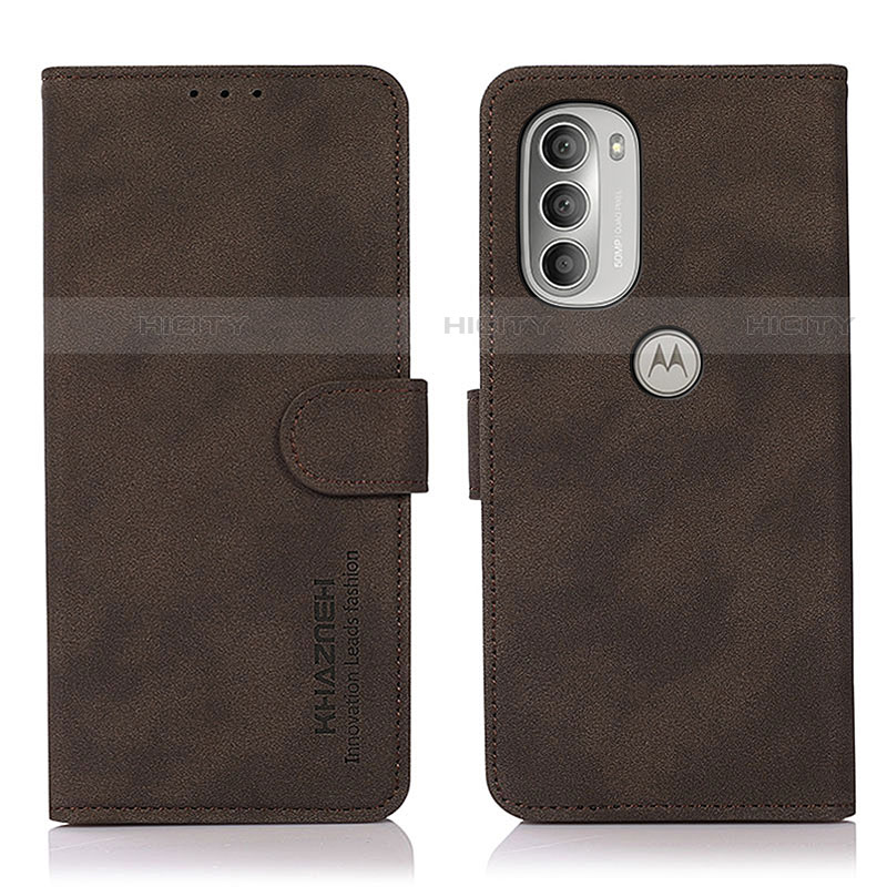 Coque Portefeuille Livre Cuir Etui Clapet D08Y pour Motorola Moto G51 5G Marron Plus