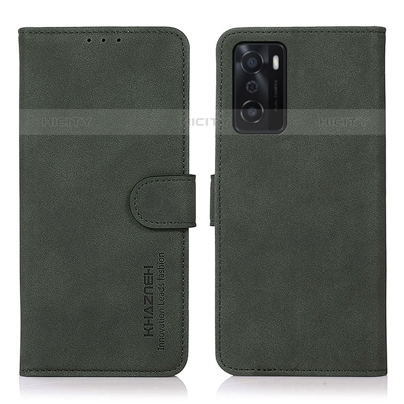 Coque Portefeuille Livre Cuir Etui Clapet D08Y pour Oppo A55S 5G Vert Plus