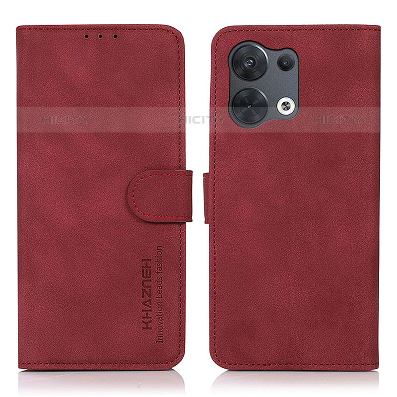 Coque Portefeuille Livre Cuir Etui Clapet D08Y pour Oppo Reno9 5G Rouge Plus