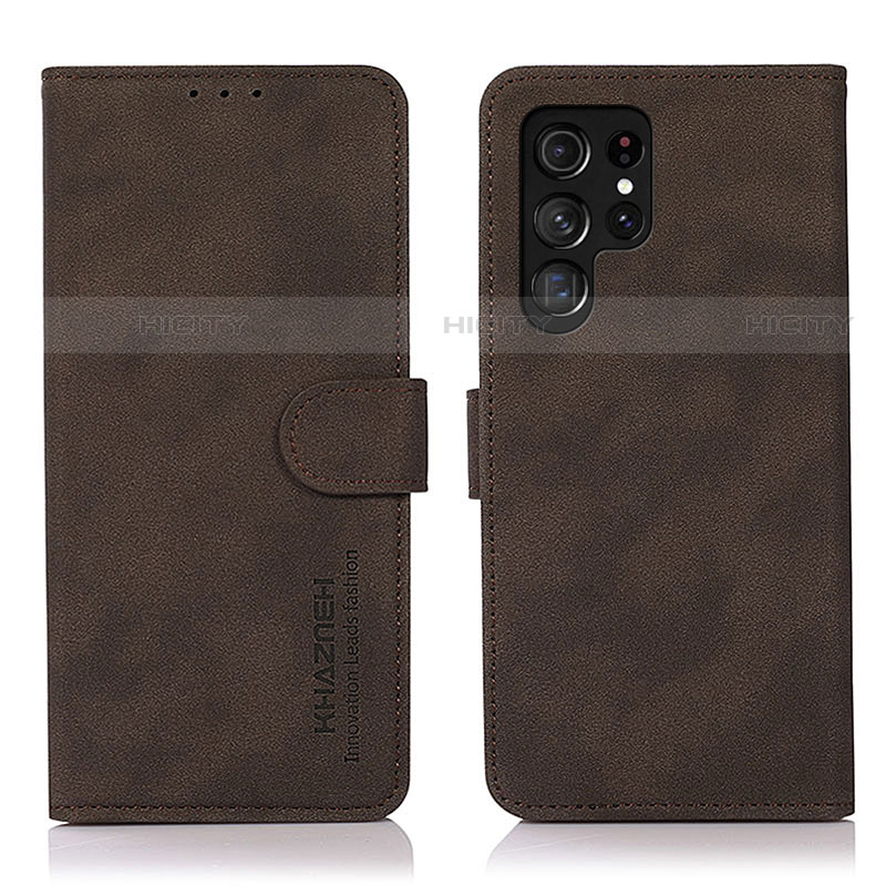 Coque Portefeuille Livre Cuir Etui Clapet D08Y pour Samsung Galaxy S21 Ultra 5G Marron Plus