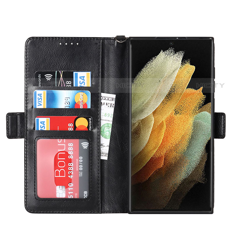 Coque Portefeuille Livre Cuir Etui Clapet D09T pour Samsung Galaxy S21 Ultra 5G Plus