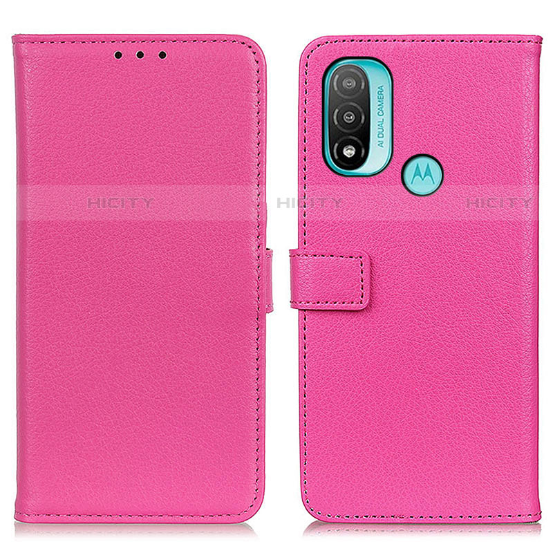 Coque Portefeuille Livre Cuir Etui Clapet D09Y pour Motorola Moto E20 Rose Rouge Plus