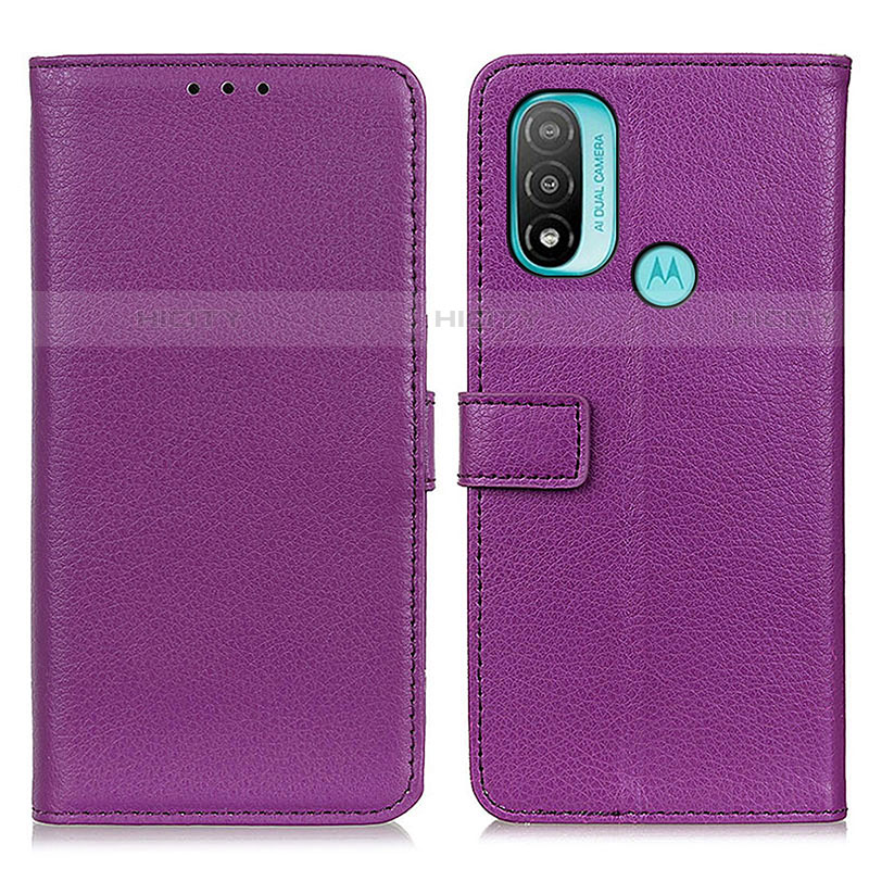 Coque Portefeuille Livre Cuir Etui Clapet D09Y pour Motorola Moto E20 Violet Plus
