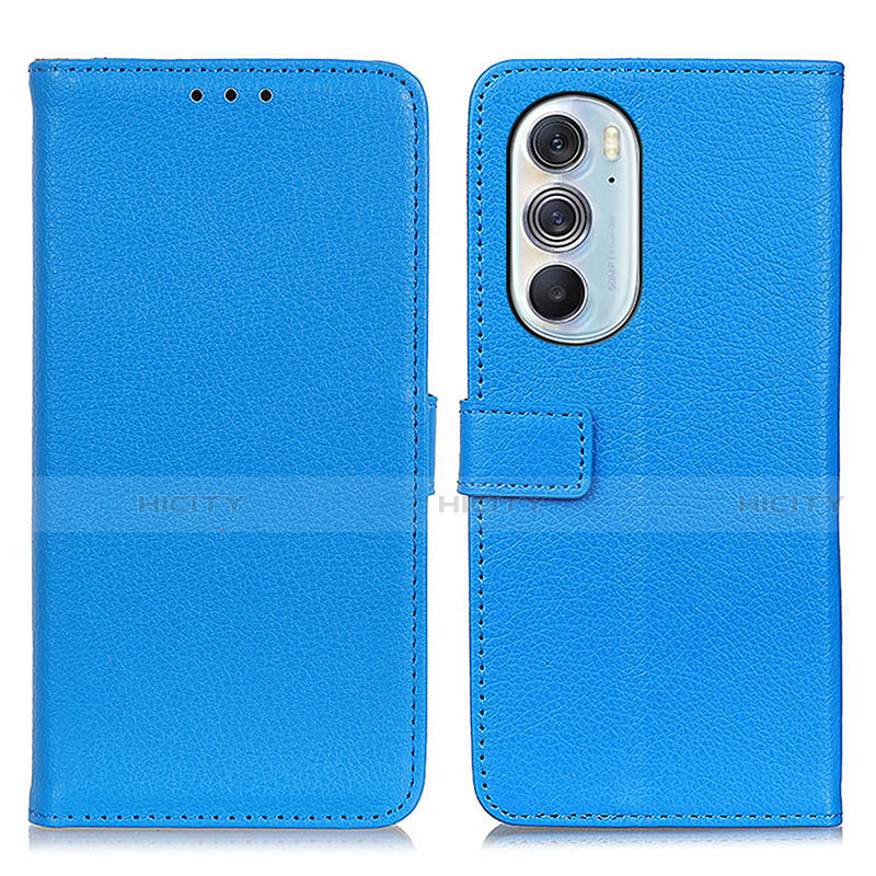 Coque Portefeuille Livre Cuir Etui Clapet D09Y pour Motorola Moto Edge 30 Pro 5G Bleu Ciel Plus