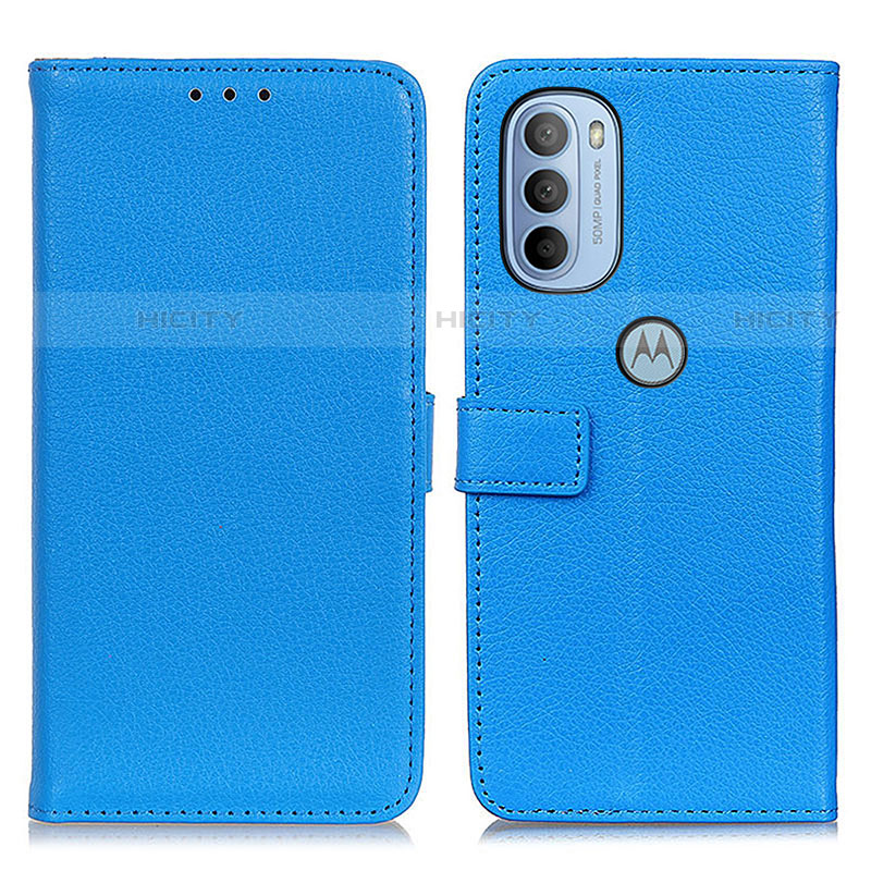 Coque Portefeuille Livre Cuir Etui Clapet D09Y pour Motorola Moto G31 Bleu Ciel Plus