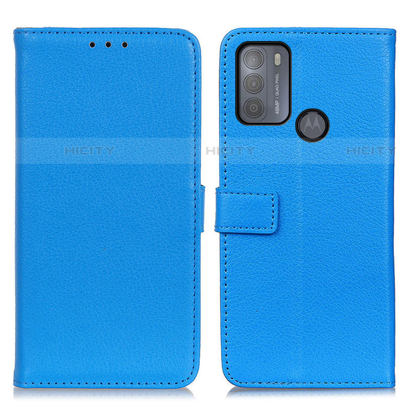 Coque Portefeuille Livre Cuir Etui Clapet D09Y pour Motorola Moto G50 Bleu Ciel Plus