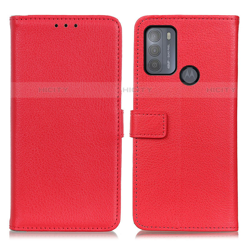 Coque Portefeuille Livre Cuir Etui Clapet D09Y pour Motorola Moto G50 Rouge Plus